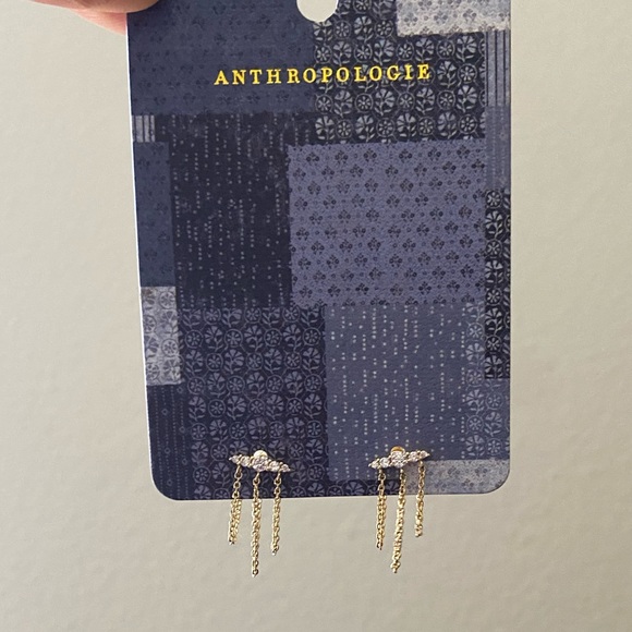🆕 Anthropologie Constellation Chain Drop Earrings - Picture 1 of 6